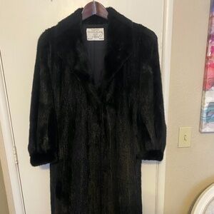 Custom Full Length Black Mink Fur Coat Size Large/Staten Island Furrier